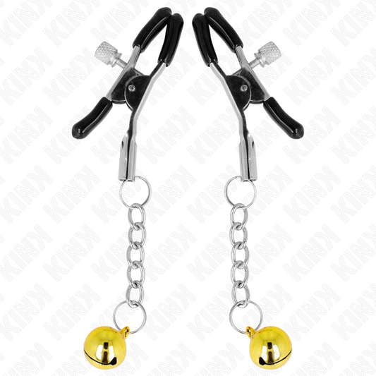 KINK - GOLDENE JINGLE BELL ANHÄNGER-NIPPELKLAMMERN 6 CM