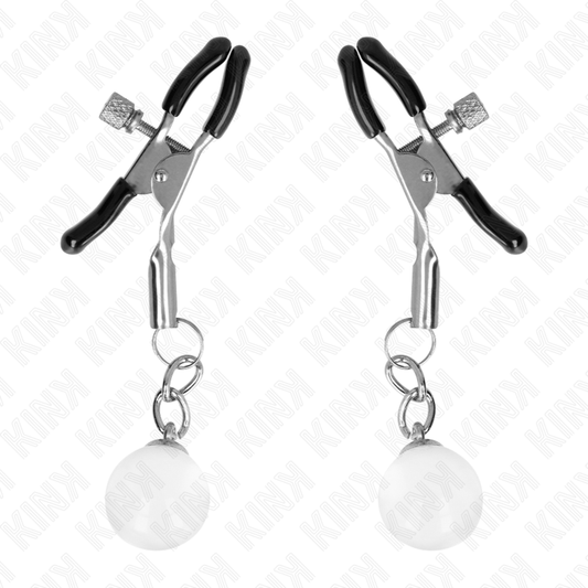 KINK - GLASPERLEN-NIPPELKLAMMERN SILBER 6 CM