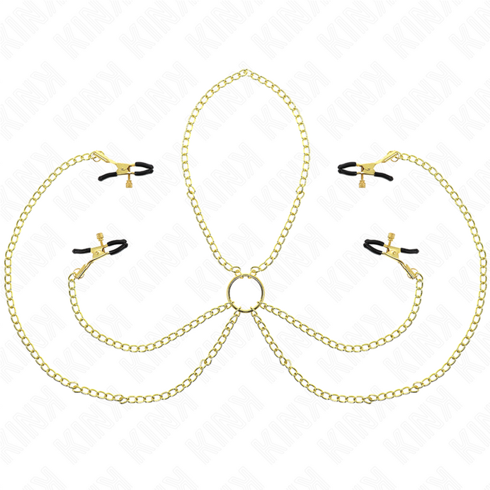 KINK - 4 Nippel- und Kitzlerklammern, verstellbar, Gold