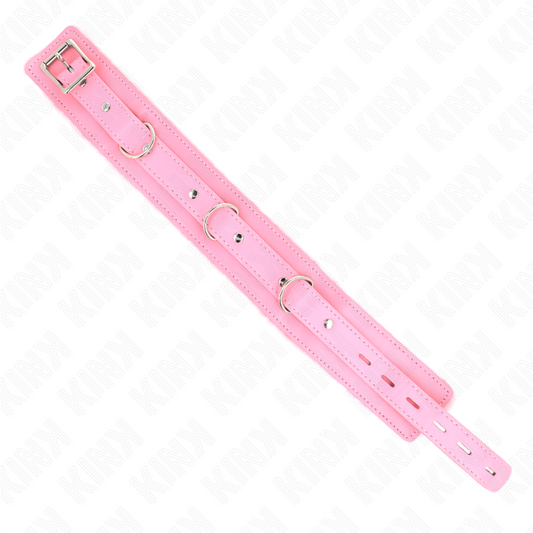 KINK - HALSBAND MIT LEINE 65 CM MIT EINSCHRÄNKUNGEN ROSA 36-42 CM X 5,5 CM