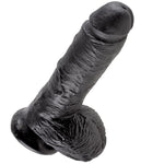 KING COCK - 8 DILDO SCHWARZ MIT EIER 20.3 CM