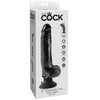 KING COCK - VIBRIERENDER DILDO MIT HODEN 23 CM SCHWARZ