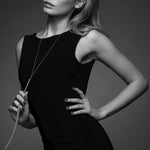 BIJOUX - MAGNIFIQUE SILBERNE METALLKETTEN-HALSKETTE / PEITSCHE