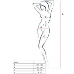 PASSION - WOMAN BS016 WEISSER BODYSTOCKING, EINE GRÖSSE