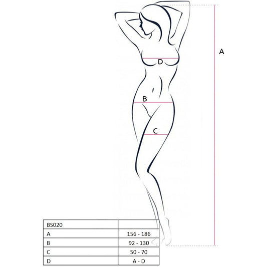 PASSION - WOMAN BS020 BODYSTOCKING SCHWARZ EINE GRÖSSE