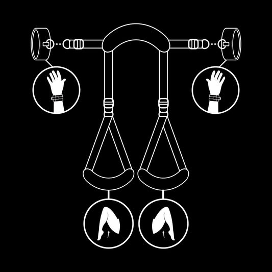 FETISH SUBMISSIVE - POSITION MIT OFFENEN BEINEN UND HANDSCHELLEN MIT NOPRENE-FUTTER