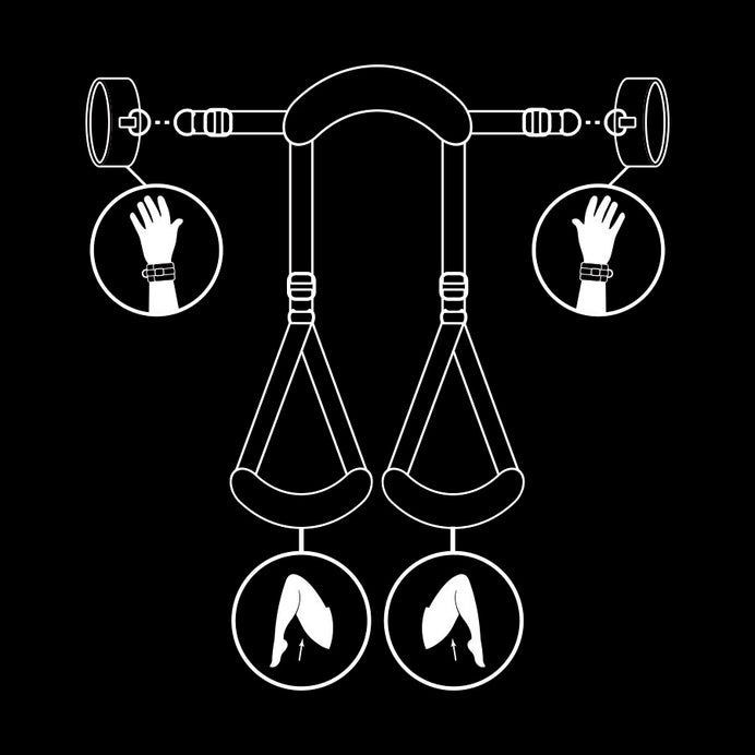 FETISH SUBMISSIVE - POSITION MIT OFFENEN BEINEN UND HANDSCHELLEN MIT NOPRENE-FUTTER