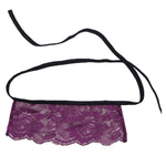 SUBBLIME - CORSET THONG UND BLINDFOLD SCHWARZ UND LILA S / M.