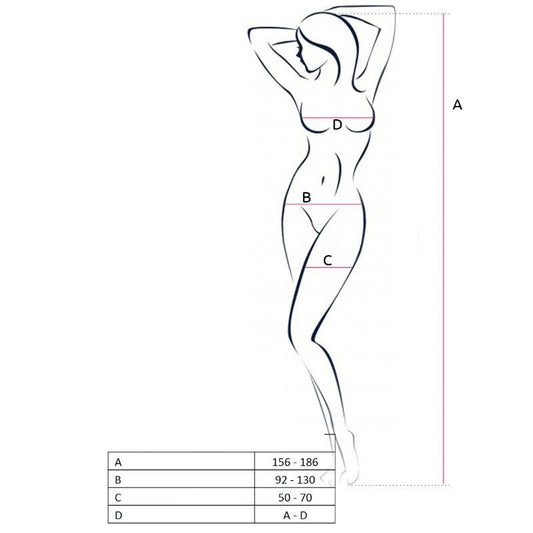 PASSION - WOMAN BS047 SCHWARZER BODYSTOCKING, EINE GRÖSSE