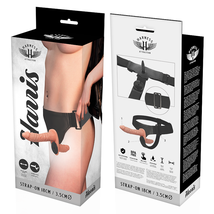 HARNESS ATTRACTION - HARRIS DOUBLE PENETRACI N MIT VIBRATION 18 CM -O- 3.5 CM