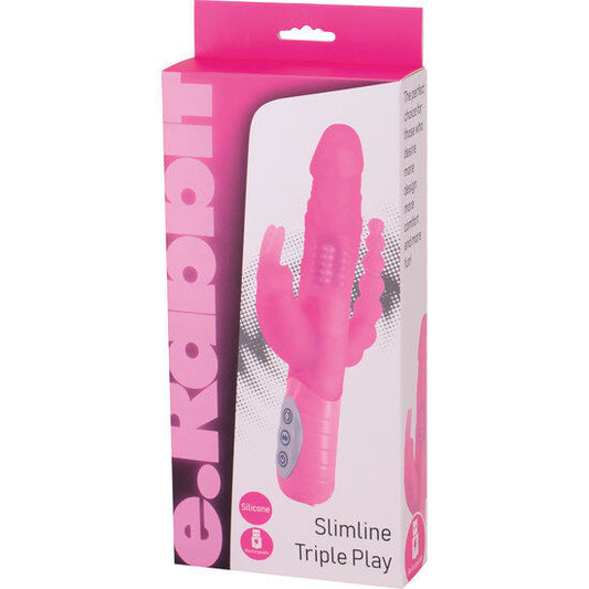 SEVEN CREATIONS - E RABBIT SLIMINE TRIPLE PLAY TRIPLE STIMULATION VIBRATOR ROSA